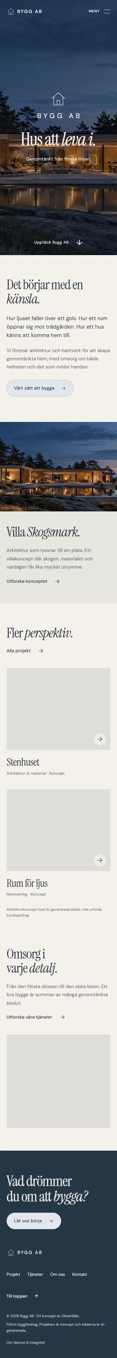 Skärmbild av Bygg AB, mobil