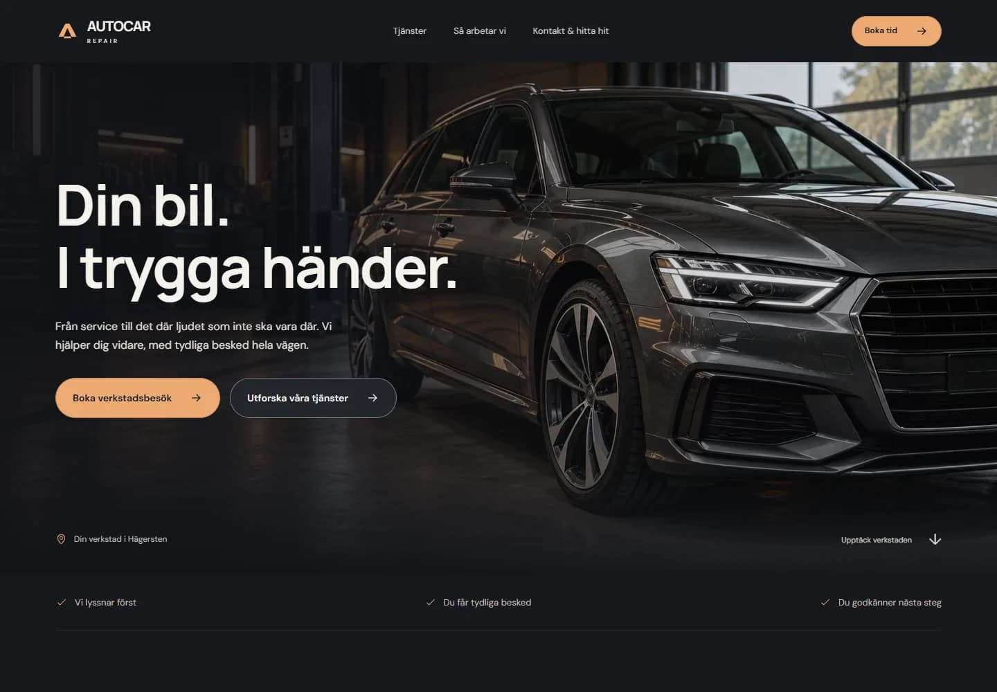 Skärmbild av Autocar Repair