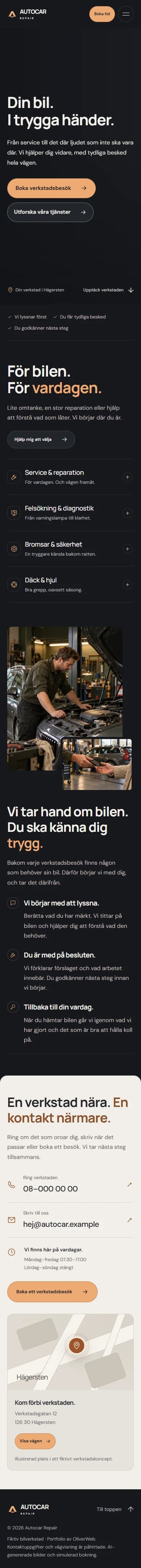 Skärmbild av Autocar Repair, mobil