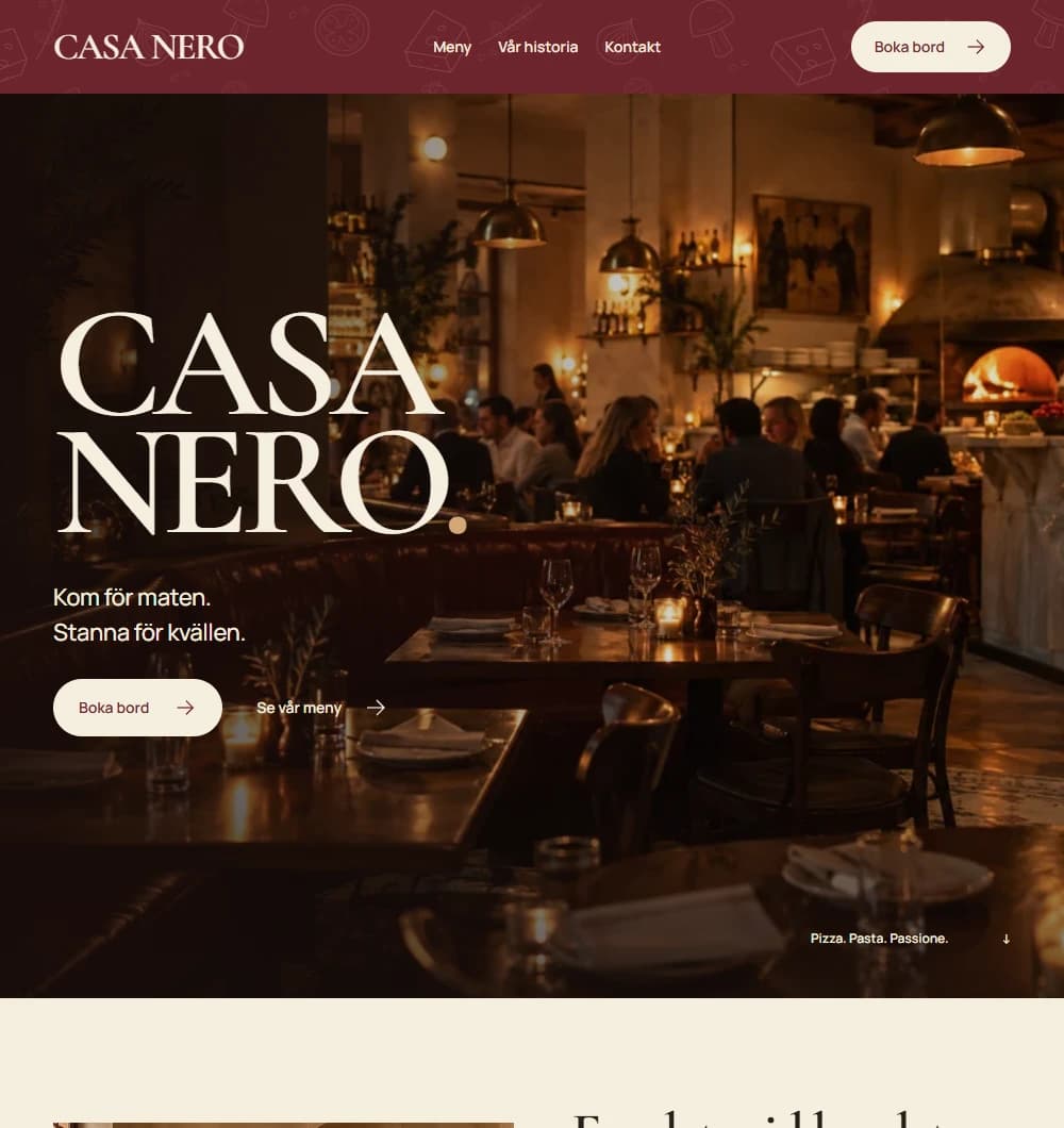 Skärmbild av CASA NERO