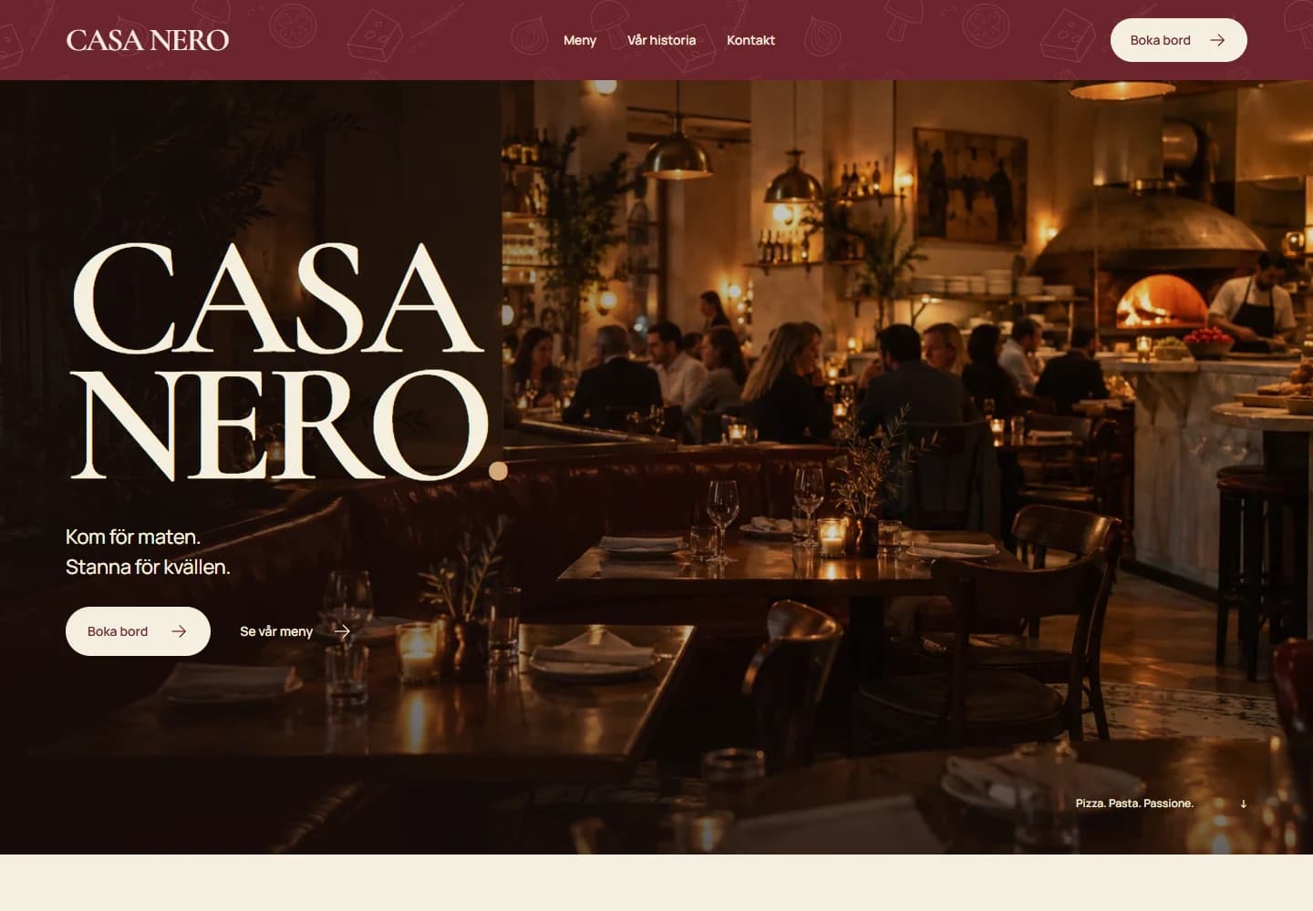 Skärmbild av CASA NERO, desktop